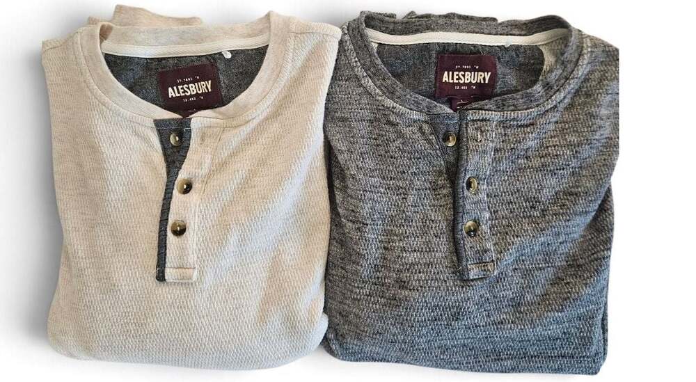 Alesbury Men's Long Sleeve Thermal Henley Shirt (Set of 2)